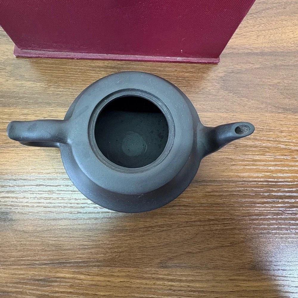 Vintage Chinese Yixing Zisha Teapot Reddish Brown Purple Clay Translation Marked